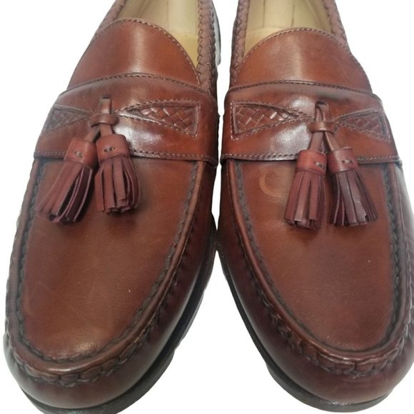 Allen Edmonds Mens 9.5D Brown Tanned Leather Slip - Picture 3 of 10